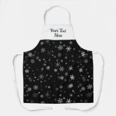 Schwarz-Weiß-Schneeflocken-Muster Weihnachten Schürze (Vorderseite)