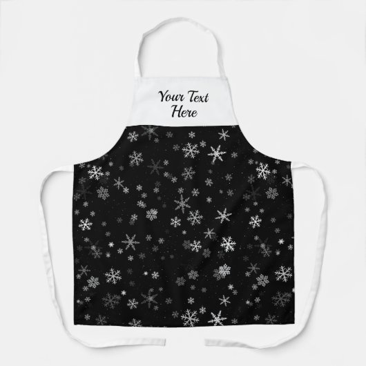 Schwarz-Weiß-Schneeflocken-Muster Weihnachten Schürze (Vorderseite)