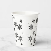 Schwarz-Weiß-Schneeflocken Papier-Cup Pappbecher (Links)