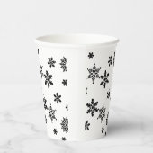 Schwarz-Weiß-Schneeflocken Papier-Cup Pappbecher (Rechts)
