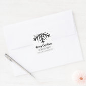 Schwarz-Weiß-Schneeflocken Personalisierte Weihnac Quadratischer Aufkleber (Umschlag)