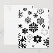 Schwarz-Weiß-Schneeflocken Postkarte (Vorne/Hinten)