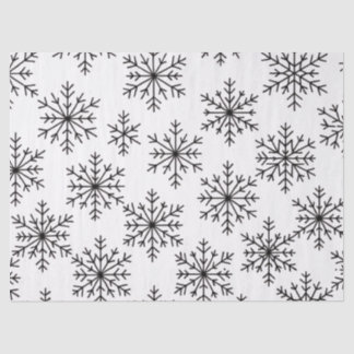 Schwarz-Weiß-Schneeflocken-Tissue-Papier – Elegant Seidenpapier
