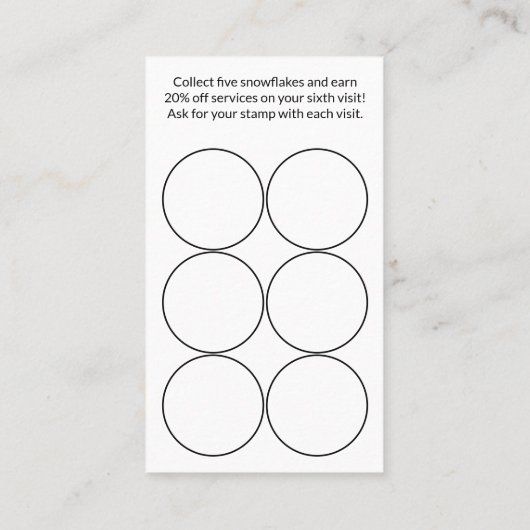 Schwarz-Weiß-Schneeflocken Treuekarte (Rückseite)