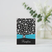 Schwarz, Weiß, Schneeflocken-Umschließungskarte Begleitkarte (Stehend Vorderseite)
