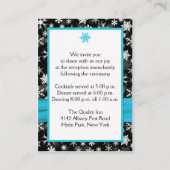 Schwarz, Weiß, Schneeflocken-Umschließungskarte Begleitkarte (Rückseite)