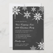 Schwarz-Weiß-Schneeflocken Weihnachten/Feiertage Einladung (Vorderseite)