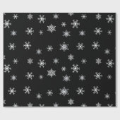 Schwarz-Weiß-Schneeflocken Weihnachten Geschenkpapier (Flach)