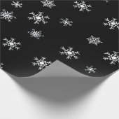 Schwarz-Weiß-Schneeflocken Weihnachten Geschenkpapier (Ecke)
