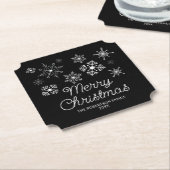 Schwarz-Weiß-Schneeflocken Weihnachts-Party Untersetzer (angewinkelt)