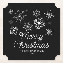 Schwarz-Weiß-Schneeflocken Weihnachts-Party