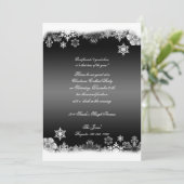Schwarz-Weiß-Schneeflocken Weihnachtsfest Party Einladung (Stehend Vorderseite)
