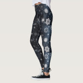 Schwarz-Weiß-Schneeflocken Winter-Leggings Leggings (Links)