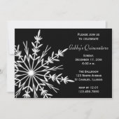 Schwarz-Weiß-Schneeflocken Winter Quinceñera Einladung (Vorderseite)