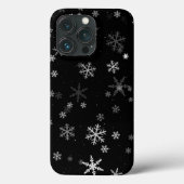 Schwarz-Weiß-Schneeflocken-Wintermuster Case-Mate iPhone Hülle (Rückseite)