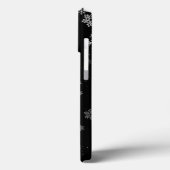 Schwarz-Weiß-Schneeflocken-Wintermuster Case-Mate iPhone Hülle (Rückseite / Links)