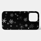 Schwarz-Weiß-Schneeflocken-Wintermuster Case-Mate iPhone Hülle (Rückseite (Horizontal))
