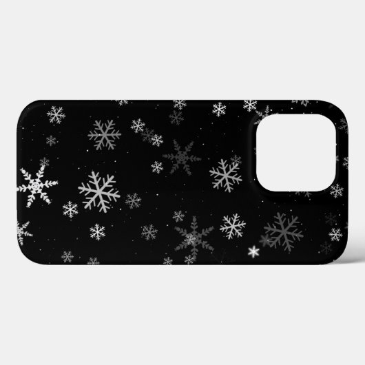 Schwarz-Weiß-Schneeflocken-Wintermuster Case-Mate iPhone Hülle (Rückseite (Horizontal))