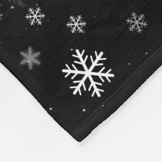 Schwarz-Weiß-Schneeflockenmuster Fleecedecke (Ecke)
