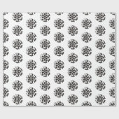 Schwarz-Weiß-Schneeflockenmuster Geschenkpapier (Flach)
