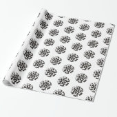 Schwarz-Weiß-Schneeflockenmuster Geschenkpapier (Ungerollt)