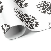 Schwarz-Weiß-Schneeflockenmuster Geschenkpapier (Rolleneckpunkt)
