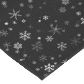 Schwarz-Weiß-Schneeflockenmuster Kurzer Tischläufer (Ecke)