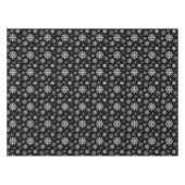 Schwarz-Weiß-Schneeflockenmuster Modern Tischdecke (Vorderseite (Horizontal))