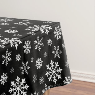 Schwarz-Weiß-Schneeflockenmuster Modern Tischdecke