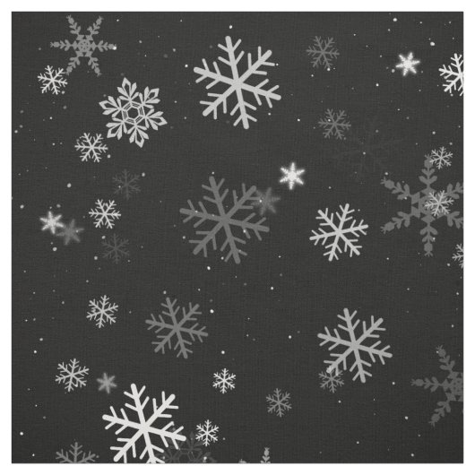 Schwarz-Weiß-Schneeflockenmuster Stoff (Muster)
