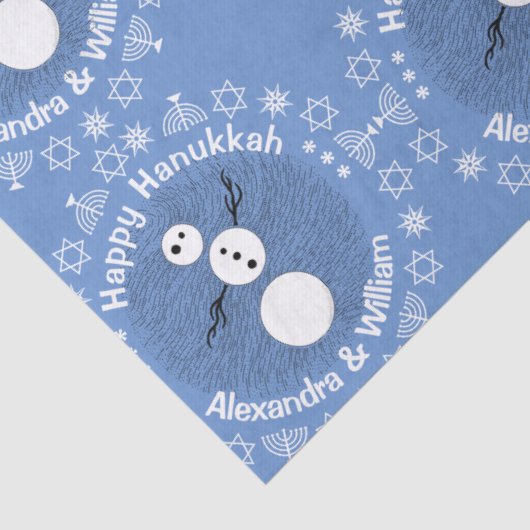 Schwarz-Weiß-Schneemann Hanukkah Festival Seidenpapier (Detail)