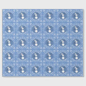 Schwarz-Weiß-Schneemann Personalisiert Hanukka Geschenkpapier (Flach)