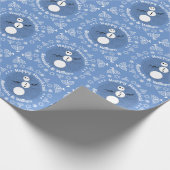 Schwarz-Weiß-Schneemann Personalisiert Hanukka Geschenkpapier (Ecke)