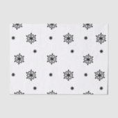 Schwarz-Weiß-Schneemuster-Design Seidenpapier (Vorderseite)