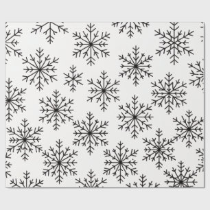 Schwarz-Weiß-Schneemuster-Wrap-Papier Geschenkpapier