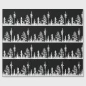 Schwarz-Weiß-Schneewald Grosses Geschenkpapier (Flach)