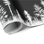 Schwarz-Weiß-Schneewald Grosses Geschenkpapier (Rolleneckpunkt)