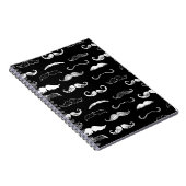 Schwarz-Weiß-Schnurrbart Nahtlose Wiederholung Hin Notizblock (Rechte Seite)