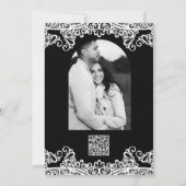 Schwarz-Weiß-Schnürsenkel Elegante Hochzeit Einladung (Rückseite)