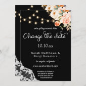 Schwarz-Weiß-Schnürsenkel für Pfirsichblumen Änder Einladung (Vorne/Hinten)