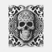 Schwarz-Weiß-Schnürsenkel Gothic Fleecedecke (Vorderseite)