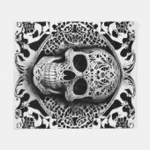 Schwarz-Weiß-Schnürsenkel Gothic Fleecedecke (Vorderseite (Horizontal))