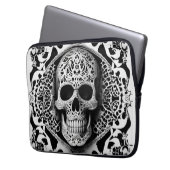 Schwarz-Weiß-Schnürsenkel Laptopschutzhülle (Vorderseite Links)