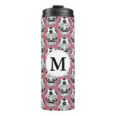 Schwarz-Weiß-Schnürsenkel-Monogramm Thermosbecher (Vorderseite)