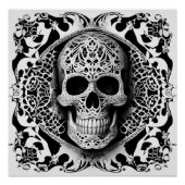 Schwarz-Weiß-Schnürsenkel Poster (Vorderseite)