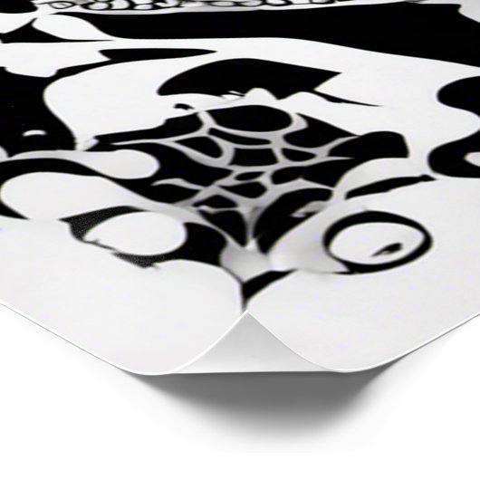 Schwarz-Weiß-Schnürsenkel Poster (Ecke)