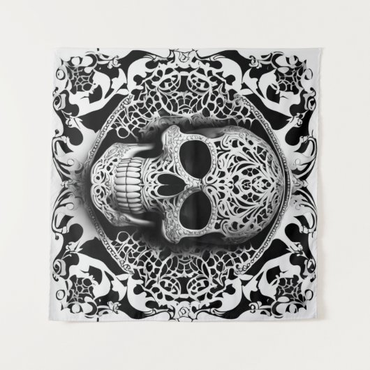 Schwarz-Weiß-Schnürsenkel Wandteppich (Vorderseite (Horizontal))