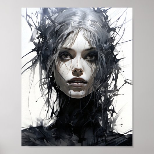 Schwarz-Weiß schöne Horror Fairy Poster (Vorne)