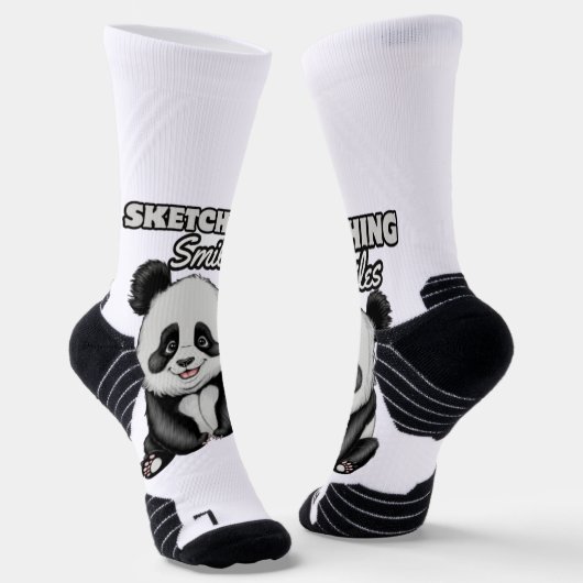 Schwarz & Weiß Schönheit Gentle Panda Socken (Gewinkelt)