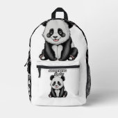 Schwarz & Weiß Schönheit Klassisches Panda Kunst Bedruckter Rucksack (Vorderseite)